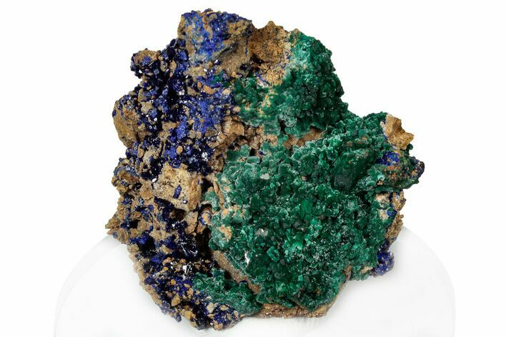 Silky Malachite with Sparkling Azurite - Congo-Brazzaville #304343